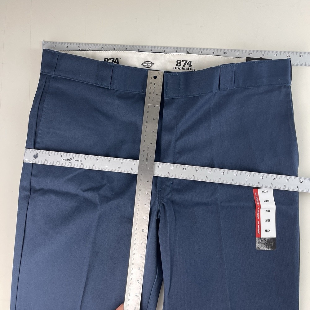 Dickies Pants Men's 40x30 Navy Blue 874 Original Work Straight Twill Workwear - Picture 11 of 14